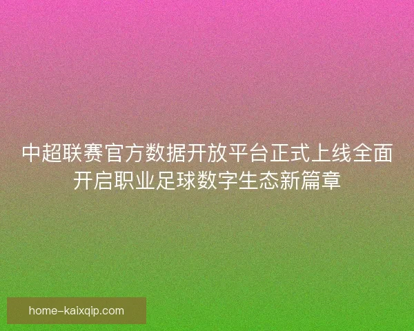 中超联赛官方数据开放平台正式上线全面开启职业足球数字生态新篇章 中超联赛官方数据开放平台正式上线全面开启职业足球数字生态新篇章