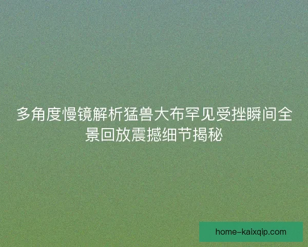 多角度慢镜解析猛兽大布罕见受挫瞬间全景回放震撼细节揭秘